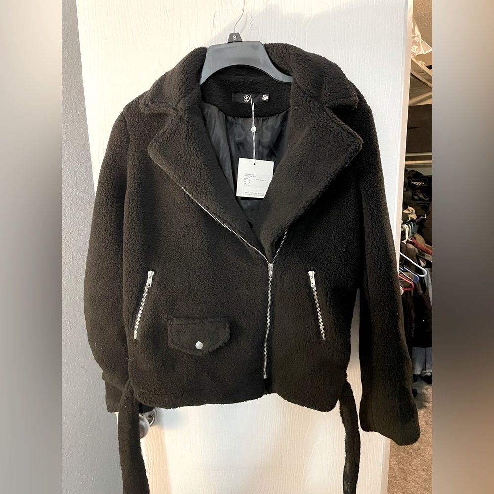 Missguided Faux Shearling Aviator Jacket